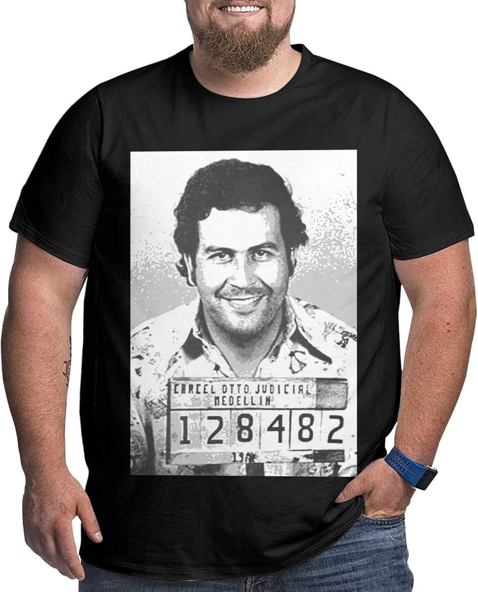 Amazon.com: Andea Pablo Escobar Men's Breathable Plus Size Short-Sleeved T-Shirt: Clothing