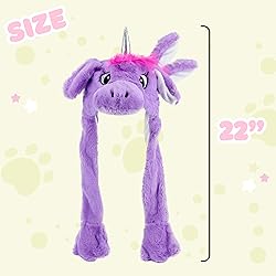 Bubblepompom Unicorn Hat with Ears Moving Jumping