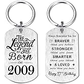 Yobent 17th Birthday Gifts for Him Boys Men 2009, Happy 17th Birthday Keychain, 17 Year Old Bday Gifts for Her Women, The Legend was Born in 2009