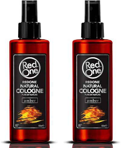 RedOne Barber Cologne Amber 2x150ml Aftershave Spray Warm Scent Cooling Skin