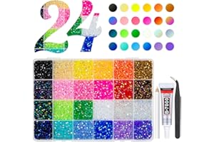 qiipii 24 Color 4mm Jelly Resin Rhinestones w B7000 Glue for Bedazzling Crafting Flatback Stones Bedazzler Kit Colorful AB Gems Diamonds Charms for Nails Eyes Face Makeup Tumblers DIY Crafts Shoes