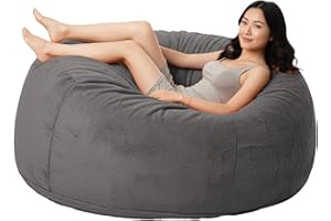 FATORM Bean Bag Chair Cover (No Filler), 5ft Fluffy Washable Giant Bean Bag Chairs Cover for Adults for Living Room Bedroom Furniture