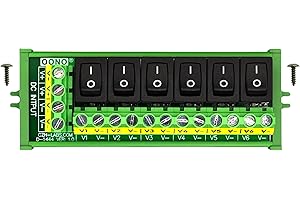 OONO Screw Mount 6 Channel Rocker Switch DC Power Distribution Strip Module