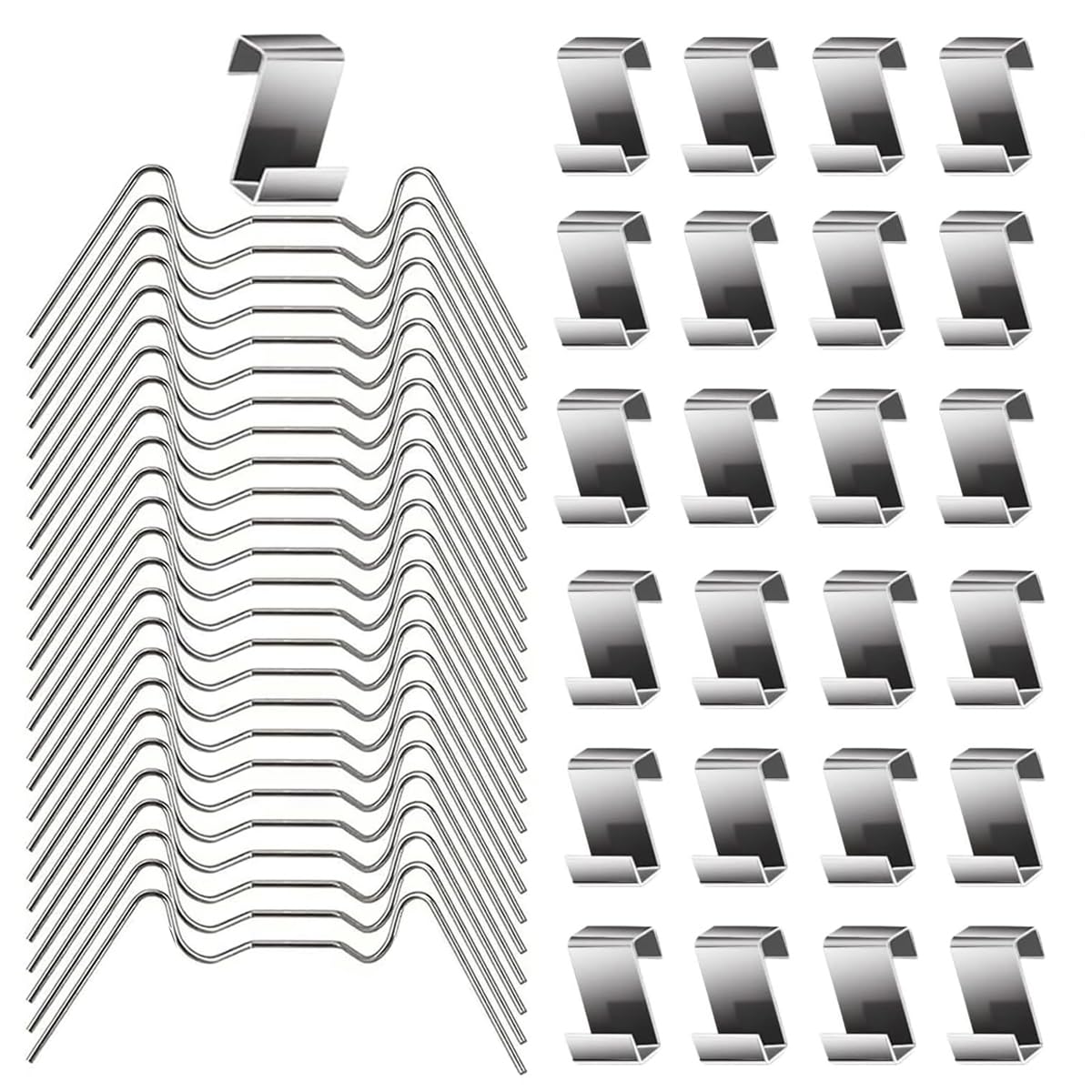 Hsthe Sea 50pcs Polycarbonate Greenhouse Glass Clips - Spring Window Clip Fixings for Glass Panes, Includes 25 W Glazing Clips & 25 Z Clips