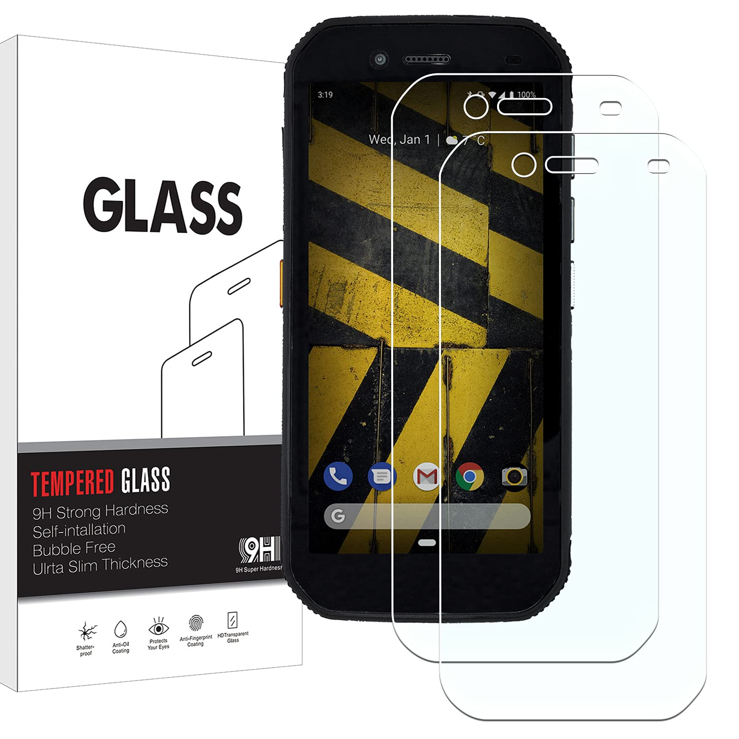 KELOLIN Compatible with CAT S42/S42 H+ for Tempered Glass Screen Protector [Pack of 2], 9H Hardness, Anti-Scratch, Anti-Fingerprint, Anti-Bubble, HD Screen Protector for CAT S42/S42 H+
