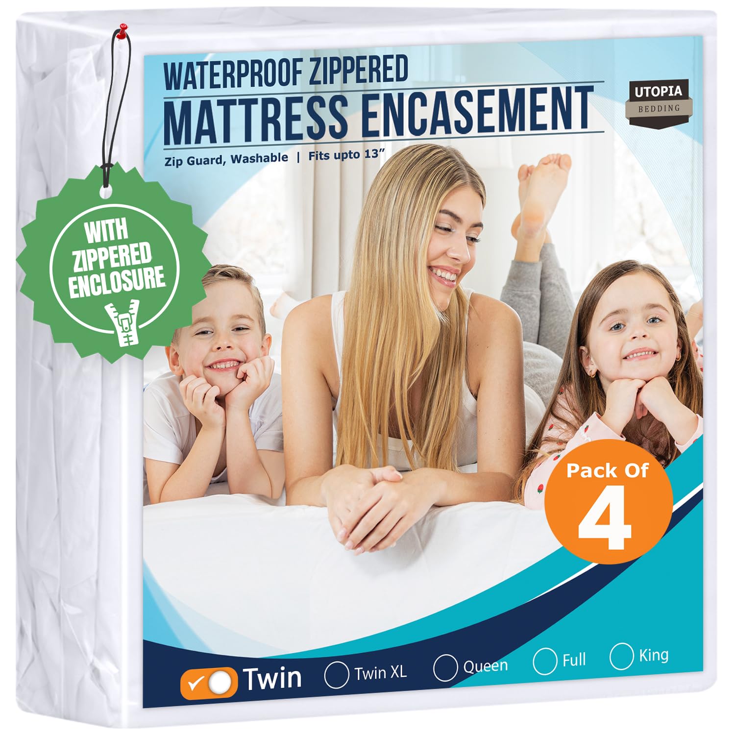 Utopia Bedding Waterproof Mattress Protector Twin