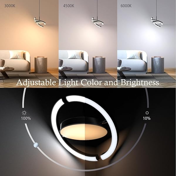 FIMEI LED SATURN PENDANT LIGHTS, 3000-6000K DIMMABLE ADJUSTABLE HANGING CHANDELIER SATURN RING DESIGN FOR DINING ROOM KITCHEN ISLAND ENTRYWAY BEDROOM FOYER BLACK (BLACK, 1)