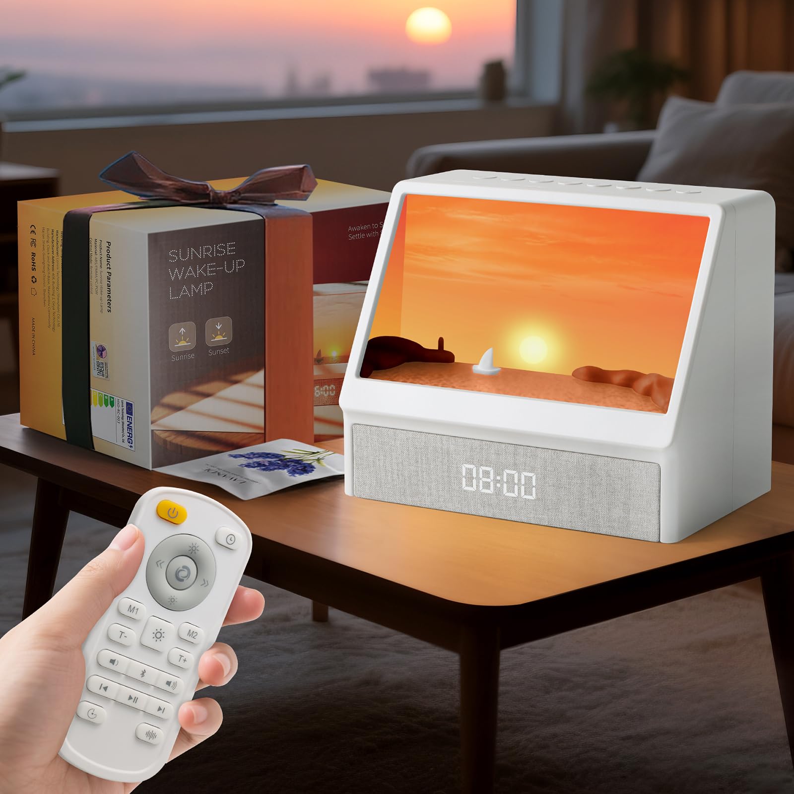 Photo 1 of Maliansun Sunrise Alarm Clock with Sound Machine, Sunlight Alarm Clock with 10 Scene Simulations for Sleep, 12 White Noise Sound Machine with Bluetooth Speaker