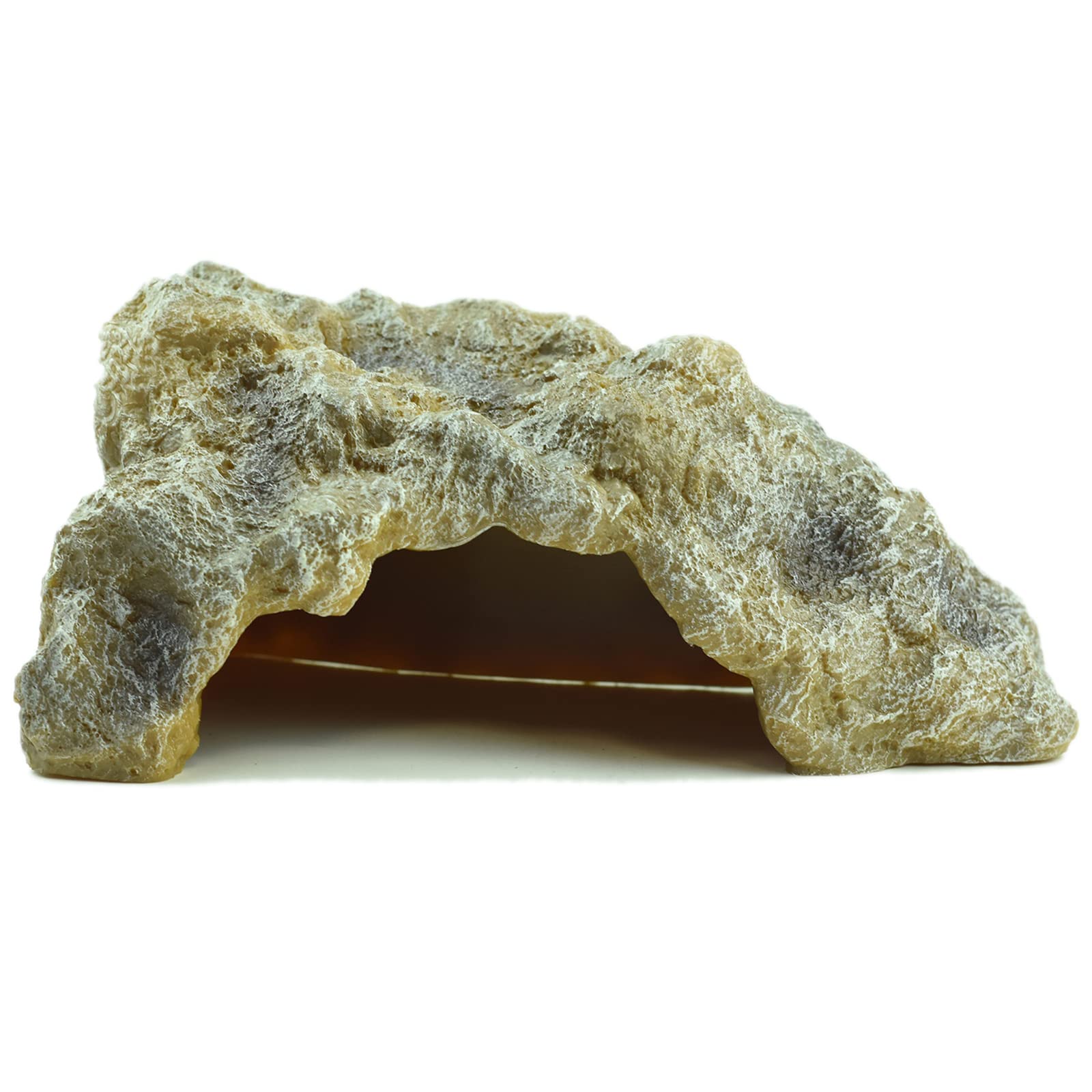 OMEM Reptile Hide Simulation of Rock Cave Gecko, Snake, Bearded Dragon Hideout Breeding Box Shelter Vivarium Habitat Decor (Large)