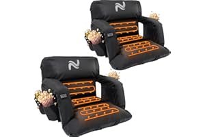 Begonia.K Heated Stadium Seat for Bleachers with Back Support & Padded Cushion - Portable Sofa Style Design Reclining Bleacher Seats - 3 Levels of Heated Stadium Chairs for Sports Events