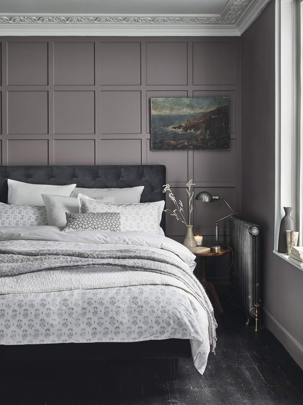 MURMUR Tulip Duvet Cover Cloud Grey, 100% COTTON PERCALE 220 THREAD COUNT, Single