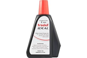 Trodat 53024 Ideal Premium Replacement Ink for Use with Most Self Inking and Rubber Stamp Pads, 2 oz., Red