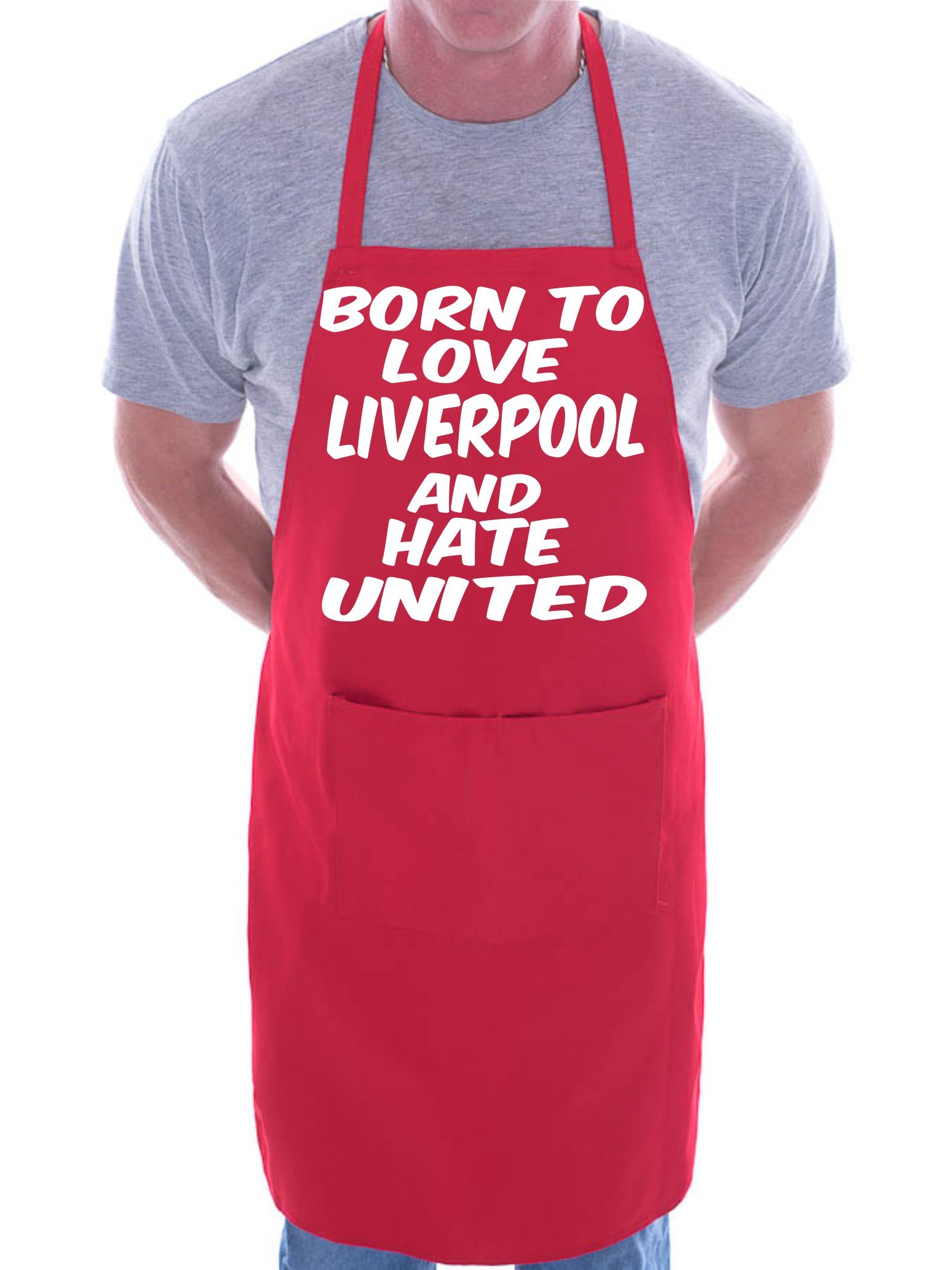 Print4U Love Liverpool Hate Man Utd Football BBQ Cooking Funny Novelty Apron Red