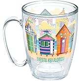 Tervis Florida - Siesta Key Made in USA Double Walled Insulated Tumbler Travel Cup Keeps Drinks Cold & Hot, 16oz Mug - No Lid, Cabanas