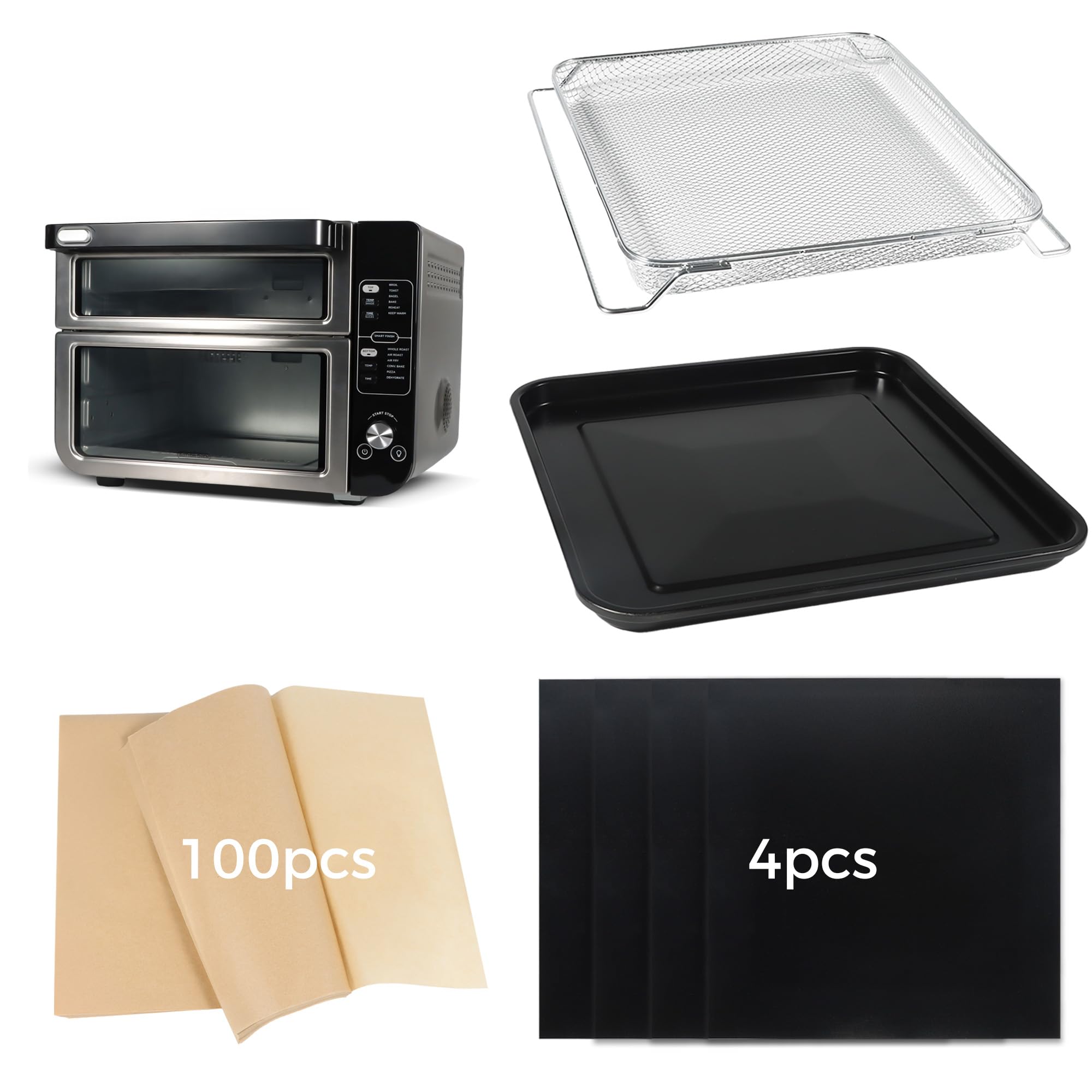 View 1 of Air Fryer Accessories for Ninja DCT451 Air Fryer Oven, Baking Set with Air Fryer Basket Baking Pan Parchment Paper Disposable Airfryer Liner for Ninja DCT601 Oven