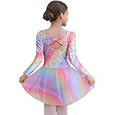 MdnMd Toddler Girls Ballet Dance Leotards Skirt Ballerina Ballet Outfit Dresses Camisole Puff Sleeve