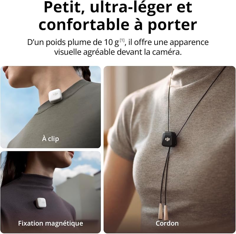 Mic Mini (1 TX + 1 RX), Ultra-léger, Audio de Haute qualité