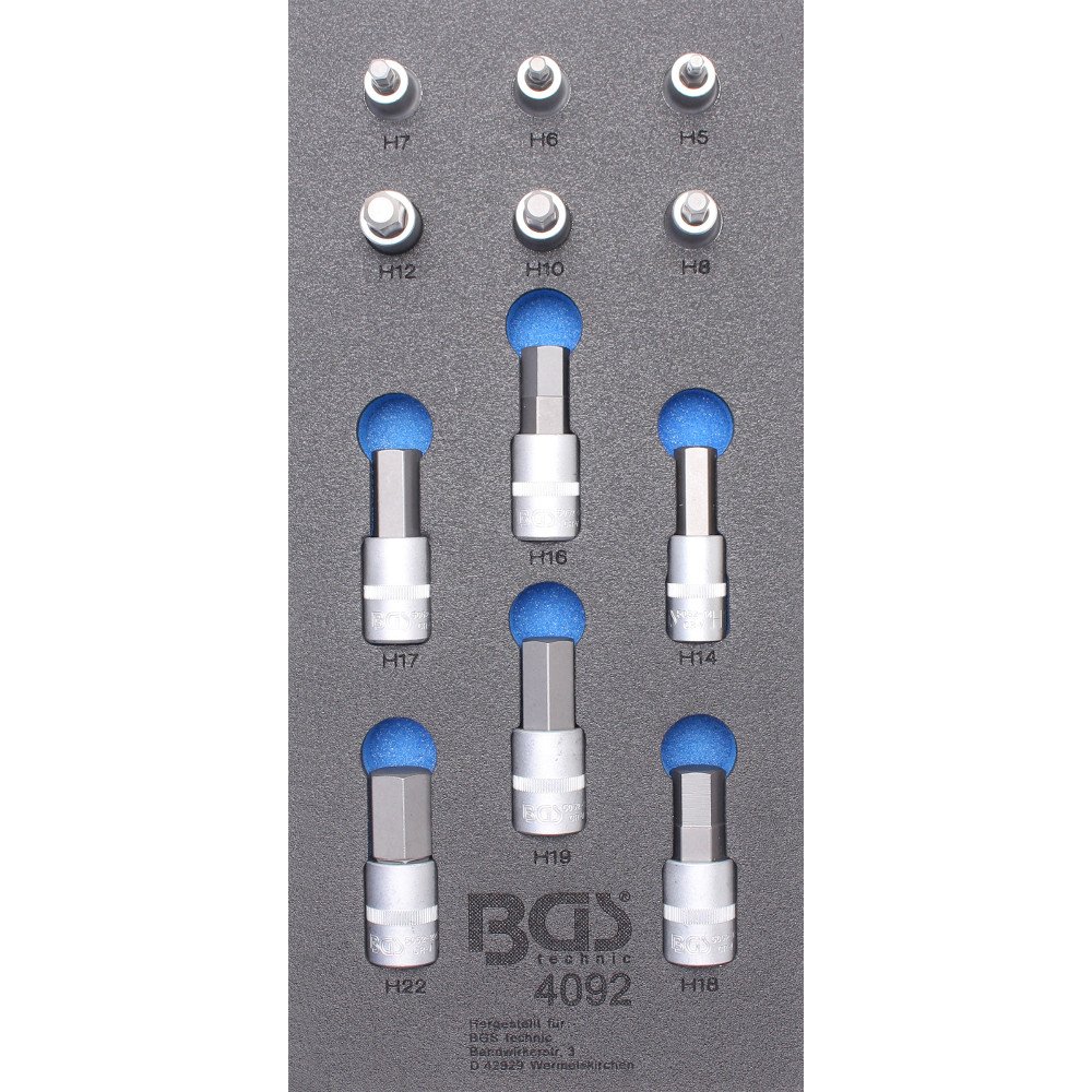 BGS 4092 | Tool Tray 1/3: Bit Socket Set | internal Hexagon | 12.5 mm (1/2") | 12 pcs.