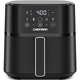 Chefman Air Fryer – 6 QT Compact Airfryer for Quick & Easy Meals in Minutes, Features Hi-Fry Technology for Extra Crisp, Touchscreen Controls with 4 Presets, Nonstick & Dishwasher Safe Basket - Black