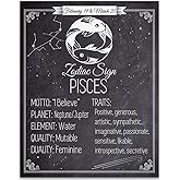 Astrology Posters - Zodiac Sign Pisces, The Fish -11x14 Unframed Art Print - Great Vintage Zodiac Poster, Astrology and Aptitude Vintage Home Wall Decor for Astrology Enthusiasts