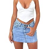 Justalwart Women's Sexy Bodycon Stretch Denim Mini Skirt