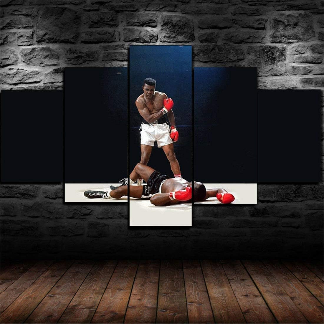 JESC Wall Art for Men Bedroom Muhammad Ali Boxing KO Living Room Wall Decor Canvas Painting Kids Room Canvas Print Picture One Set 5 Panels Wall Poster Artworks Modern Home Decoration