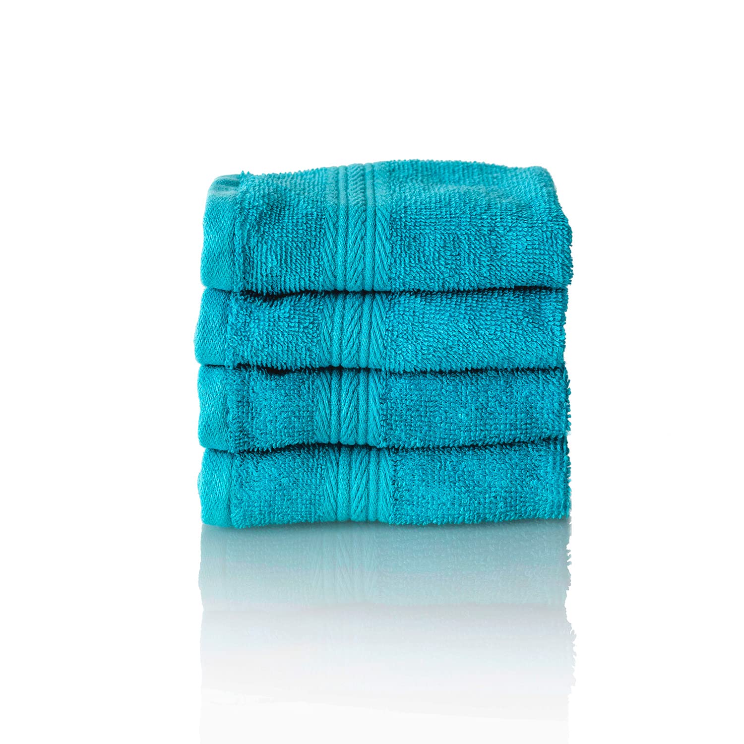 Glart Premium Set of Terry Hand Towels, Range of Terry Towels in 6 Colours and 5 Sizes, Colour: Turquoise, 4X Guest Towels 30 X 50 cm