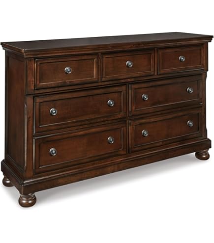 Amazon.com: Signature Design by Ashley Leahlyn Traditional Ornate 7 Drawer  Dresser, Warm Brown : Home & Kitchen