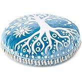 Hihealer Meditation Cushion, Large Velvet Floor Pillow for Yoga, Meditation | Round Memory Foam Bolster Pillow, 36" Mandala Boho Cushion, Supportive &amp; Ergonomic
