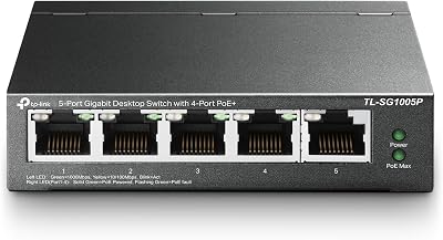 TP-Link 5 Port Gigabit PoE Switch TL-SG1005P 4 PoE Ports 56W Unmanaged Plug and