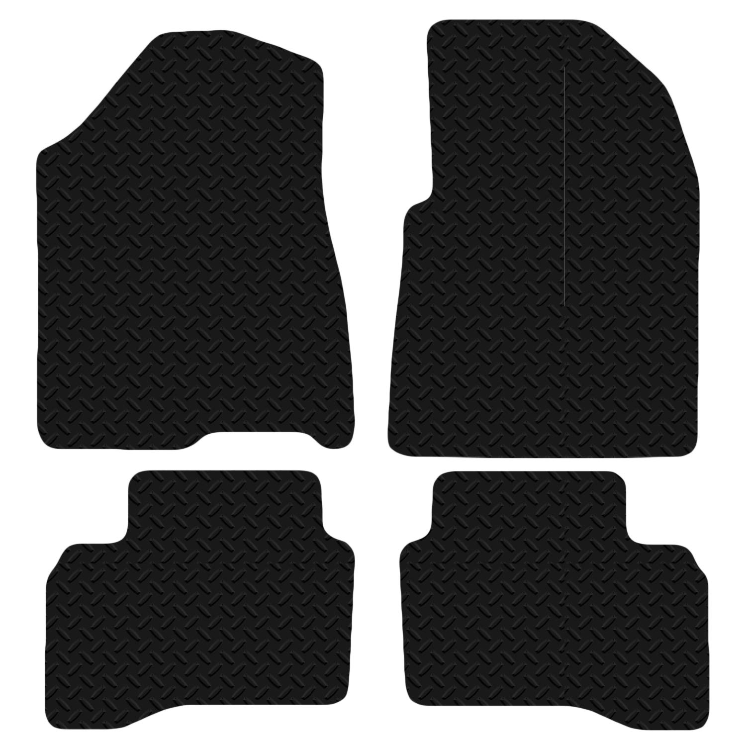 Carsio Car Mats For Kia Niro 2016+ Onwards 3mm 4pc Set Tailored Fit Rubber Floor Mat Complete Accessory Black Custom Fitted - Anti-Slip Backing, Heavy Duty & Waterproof