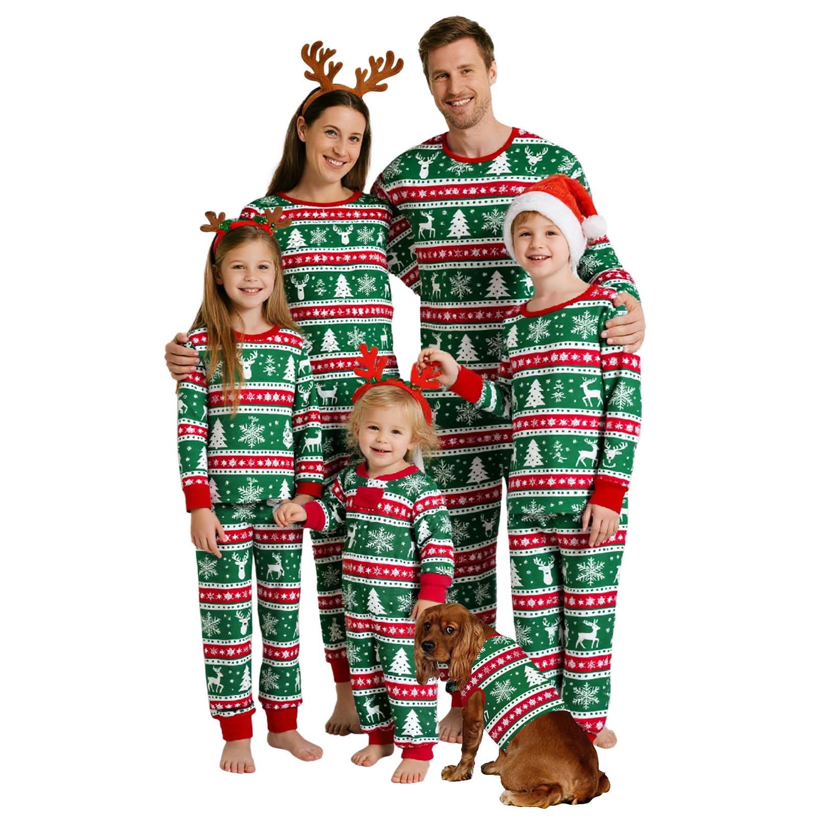 View 1 of **DOG OUTFIT ONLY***
Feionusin Family Christmas Pajamas Matching Sets, Xmas Pjs Sets Holiday Sleepwear Matching Pajamas Long Sleeve Nightwear Set?6-7 Year, 01-Green/Reindeer, SMALL
