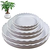 YUANAIYI 6 Packs Wave Plant Saucer - Plastic Flower Pot Drip Trays/Durable Heavy Duty White Plant Tray for Indoor and Out Door Plant(6/8/10 inch)