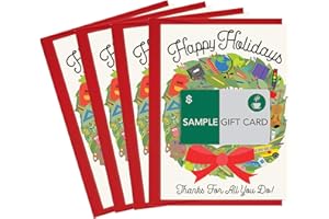 Tiny Expressions Christmas Gift Card Holders for Teachers and School Staff (4 Holiday Gift Card Holders)