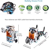 ACELIFE Solar Robot Kit 12-in-1 STEM Educational Toy Grey 190 Parts view 5