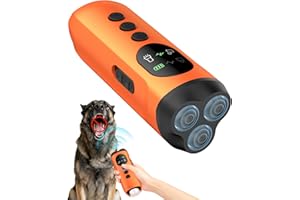 ATESON 3X Ultrasonic Dog Bark Deterrent, 50ft Long Range Anti Barking Device for Stubborn & Neighbor's Dog, Rechargeable Behavior Training Tool with Flashlight, Safe Humane for Indoor Outdoor Use