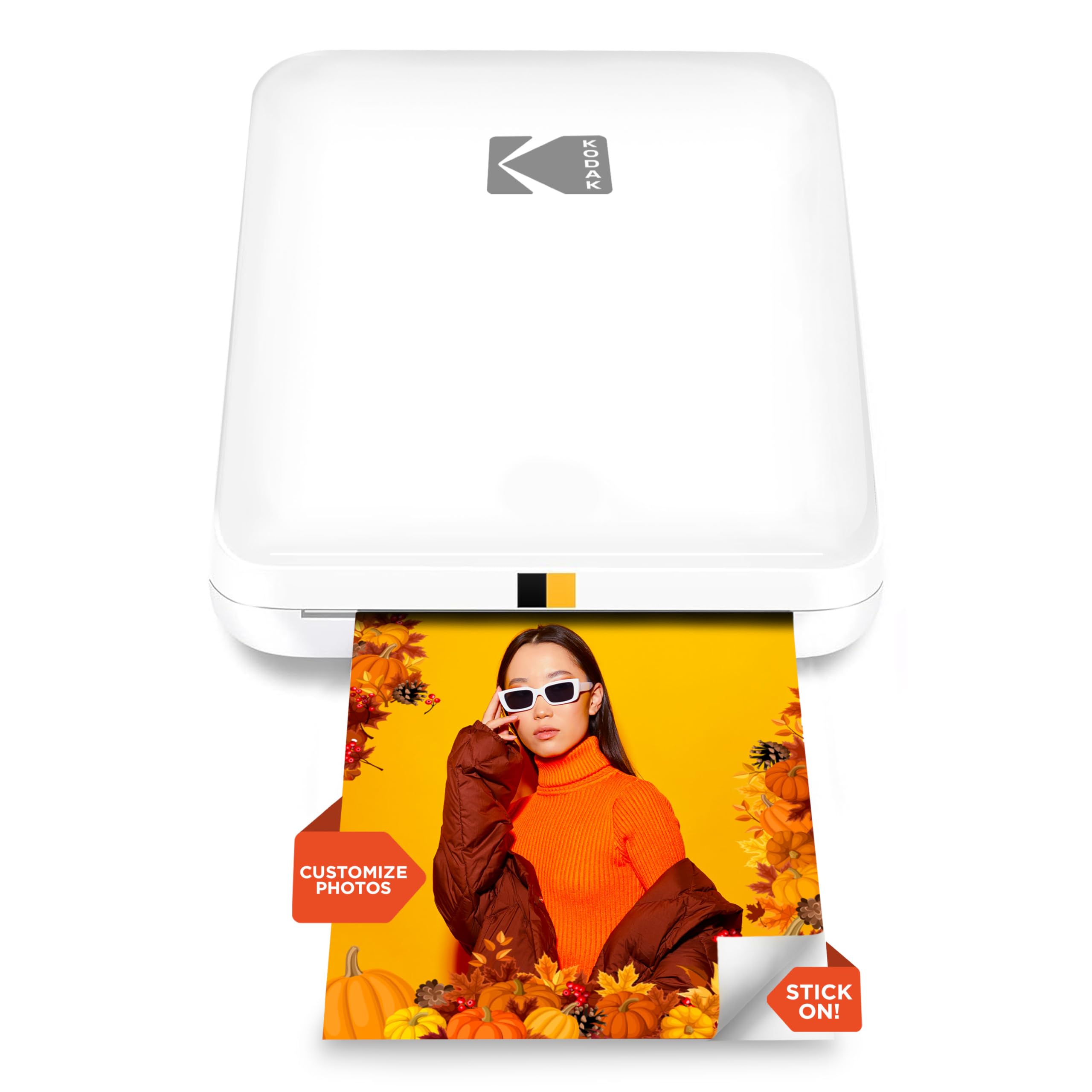Impresora fotográfica instantánea KODAK Step Slim para teléfono inteligente - Impresora móvil inalámbrica portátil y elegante en color - Fotos adhesivas Zink de 2x3 - Imprima desde dispositivos iOS y Android con Bluetooth con la aplicación divertida - Bl