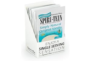 NATURES PLUS NaturesPlus Simply Natural SPIRU-TEIN Shake - Unsweetened Vanilla - 8 Packets, Protein Powder - Plant Based Meal Replacement - Supports Diabetic Lifestyle - Vegetarian, Gluten-Free - 8 Servings