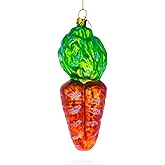 Whimsical Orange Carrot Blown Glass Christmas Ornament