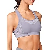 Yvette Sports Bras for Women High Impact Support Racerback Sports Bra Plus Size No Underwire for Running Workout