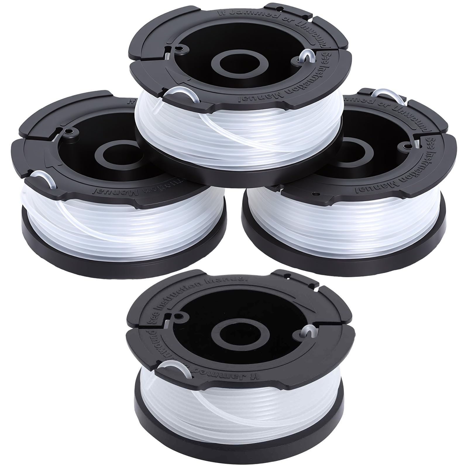 Poweka A6485 A6481 Spool Line Compatible with Black Decker Reflex Strimmer Replace ST5530-GB GLC3630L20-GB STC1820PC-GB BESTA530-GB BESTA525-GB - Pack of 4