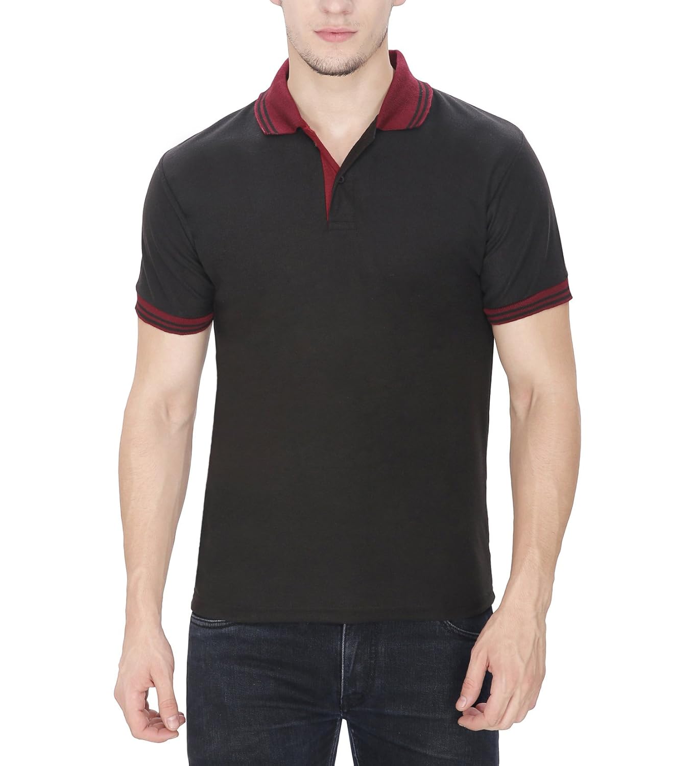 baremoda men's polo t shirt maroon black grey combo pack of 3