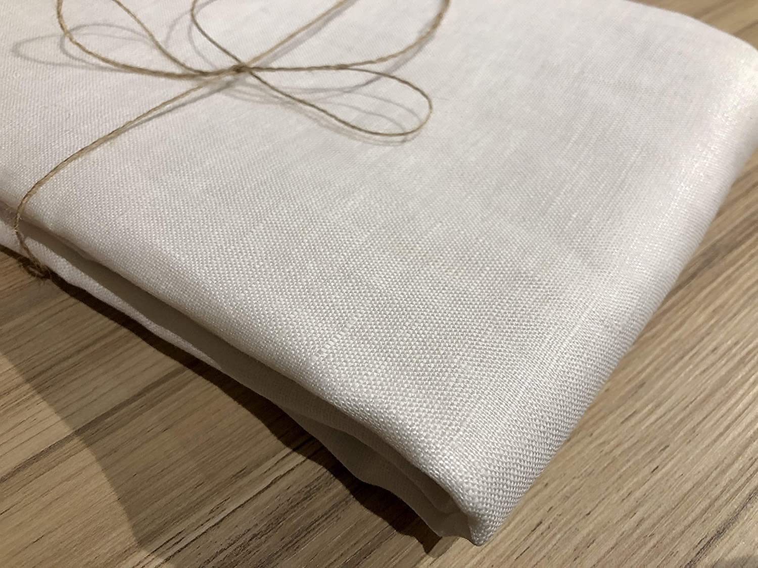 Plain Pure 100% Linen Fabric Linen Material for Dressmaking, Curtains, Wedding, Home Decor - 140cm Wide (1 METRE, Cream)