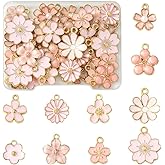 MakemadeDIY 16-132 PCS Cute Flower Leaf Heart Charms for Jewelry Making, Metal Enamel Pendants with Animal Fruit Beach Shape for Necklaces Bracelets Earrings Crafts