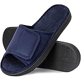 LongBay Men's Comfy Memory Foam Slide Slippers Breathable Micro Suede House Shoes