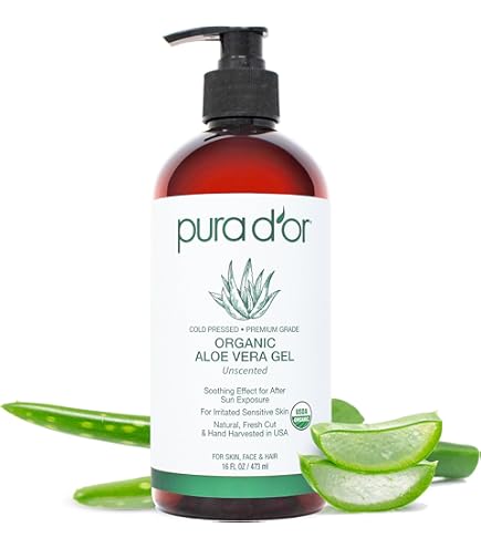 Amazon.com : Seven Minerals Aloe Vera Gel with Freshly Cut Pure Organic Aloe  - Big 12oz - Texas Grown, HighestQuality, Vegan, Unscented, Non-Sticky -  After Sun, Sunburn Relief, Skin & Face Moisturizer,