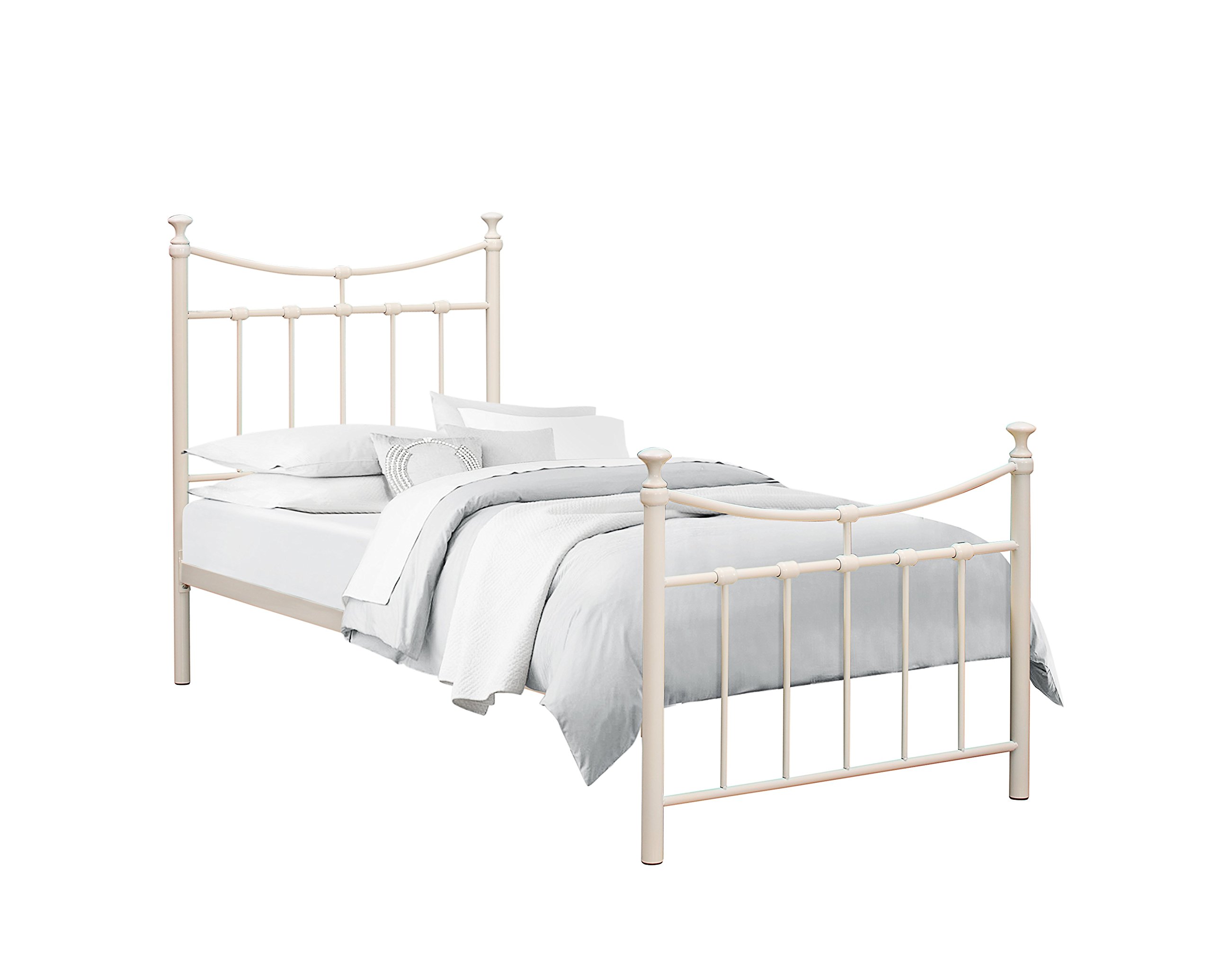 Birlea Emily 3ft Single Metal Bed, Cream