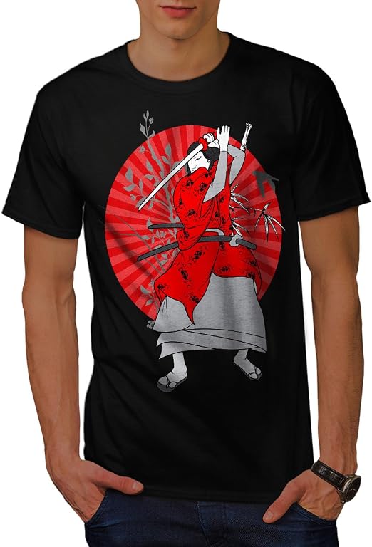 Wellcoda Japan Katana Art Mens TShirt, Honor Graphic Design Printed