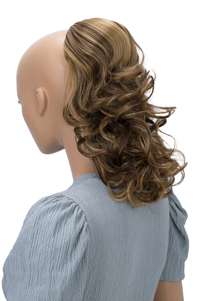 CAISHA 12" Hair Piece Braid Ponytail Extension Voluminous Wavy Golden Blonde Red Brown Mix PH218