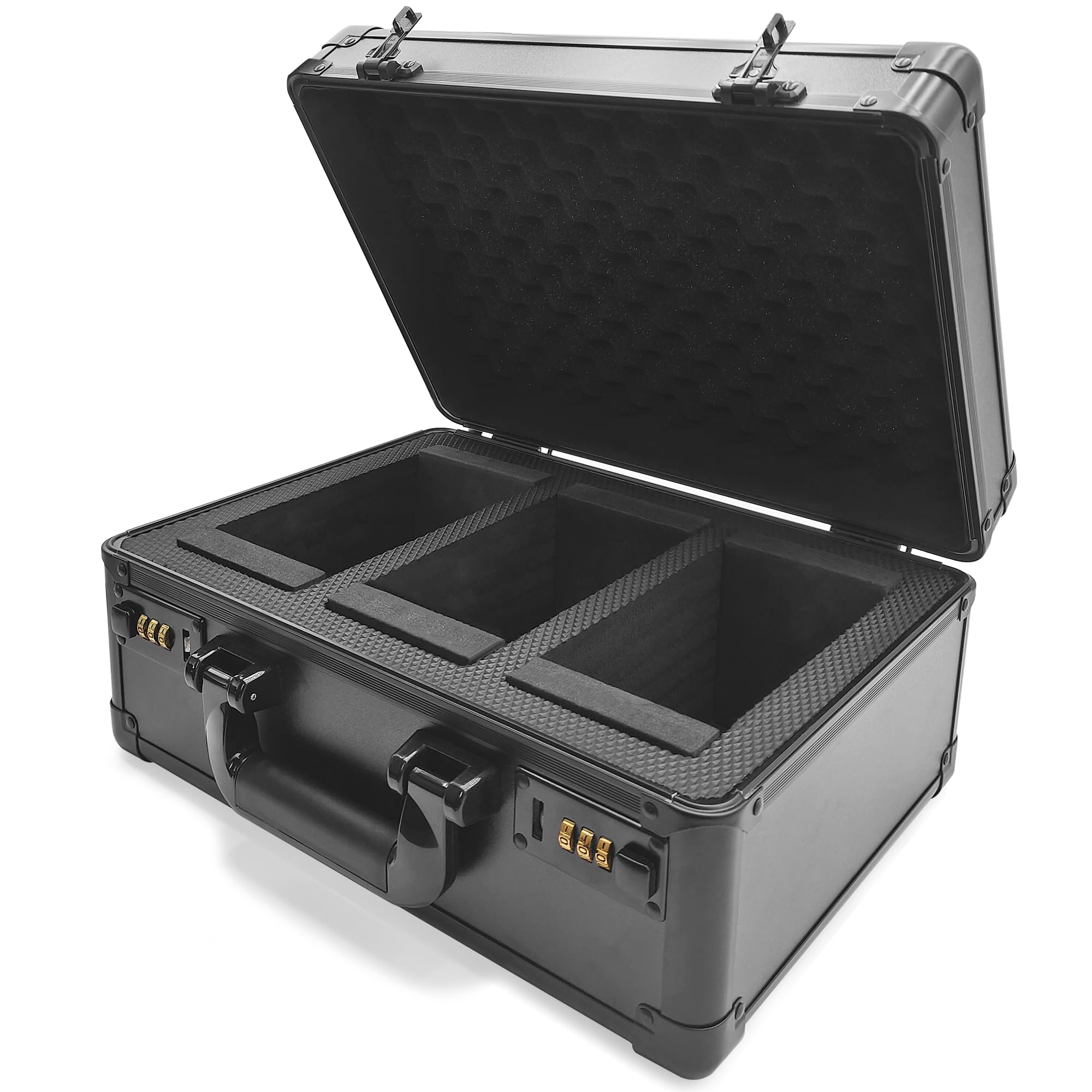 Photo 1 of OIHYA Graded Card Storage Box, 105+ 3 Row Sports Card Case with Portable Handle, Password Lock, No Flake EVA+ Foam, for PSA FGS BGS & SGC